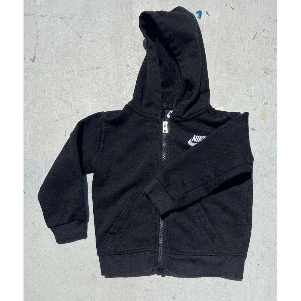 Baby Nike Hoodie Black Swish Logo 24 Months Street Check Casual Street Sports